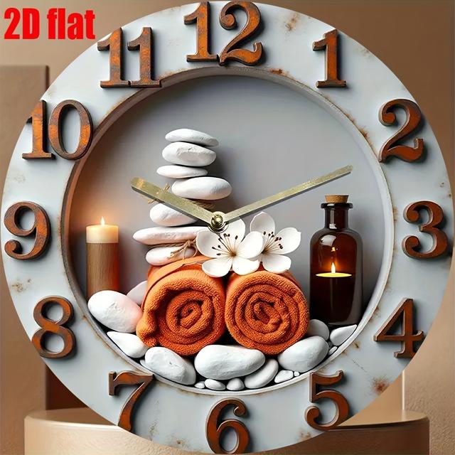 TEMU 1 قطعة، ساعة أكريليك، ساعة حائط، تصميم مسطح ثنائي الأبعاد، مادة أكريليك مطبوعة بالأشعة فوق البنفسجية، الحجم (7.87 × 7.87 بوصة)، (بطاريات AA غير متضمنة)