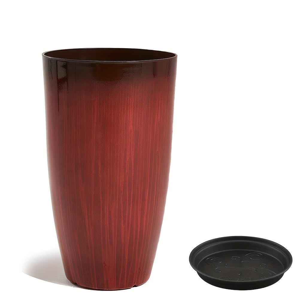 TEMU Großer roter Farbverlauf-Blumentopf, 21 Zoll/53 cm, runder Pflanztopf für Innen- und Außenbereich, Dekoration für Grünpflanzen und Blumen