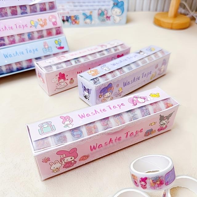 TEMU Authorized Set Of 10 Rolls Of Kuromi Cartoon Washi Tape, Decorating Journals With Cute Stickers And Adhesive Art, Ideal For Prizes And Embellishments