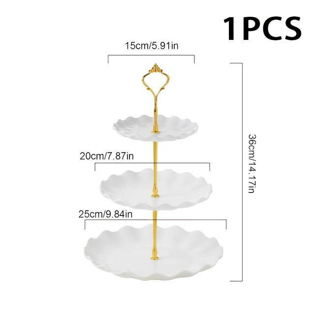TEMU Háromszintes tortaállvány és gyümölcs tál használatra, alkalmas nappali dohányzóasztalokra, tökéletes cukorkákhoz, snackekhez és desszertekhez, többféle funkcióval