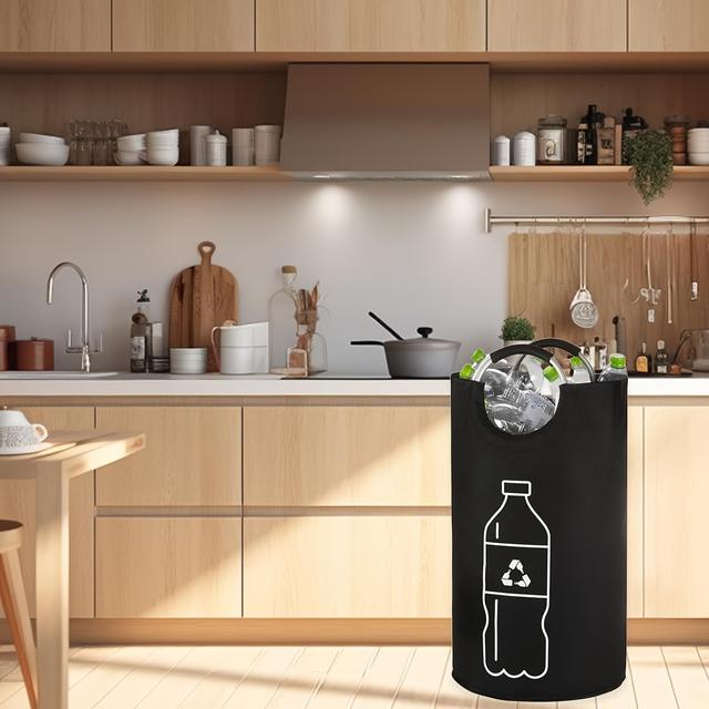 TEMU Bottles Collection Container, Foldable Bottle Recycling Bin, Foldable Laundry Basket, Large Storage Container With Handles