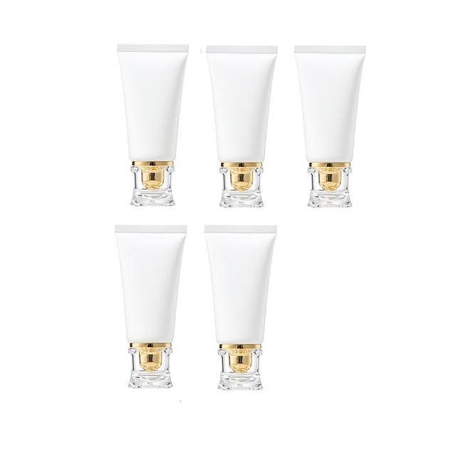 TEMU 5pcs 50ml/1.76oz Golden Acrylic Refillable Squeeze Tubes, Matte Black Or Glossy , Luxury Elegant Style, For Skincare Dispensing, Portable Travel Cosmetic Empty Containers