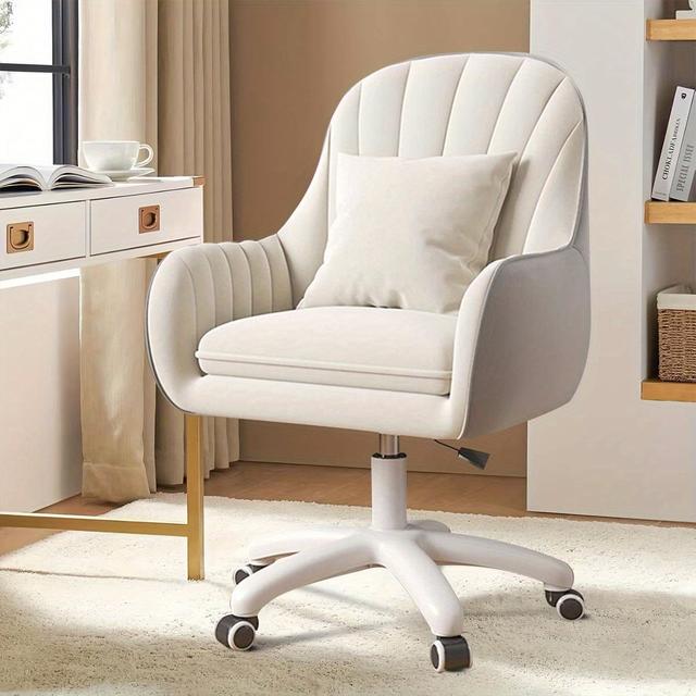 TEMU Chair With Memory Foam & - Adjustable Height Office Desk Chair, 5-wheel Rolling Base, Compact For Small Spaces Suitable For Home Office, Dorm, Bedside - /pink/gray