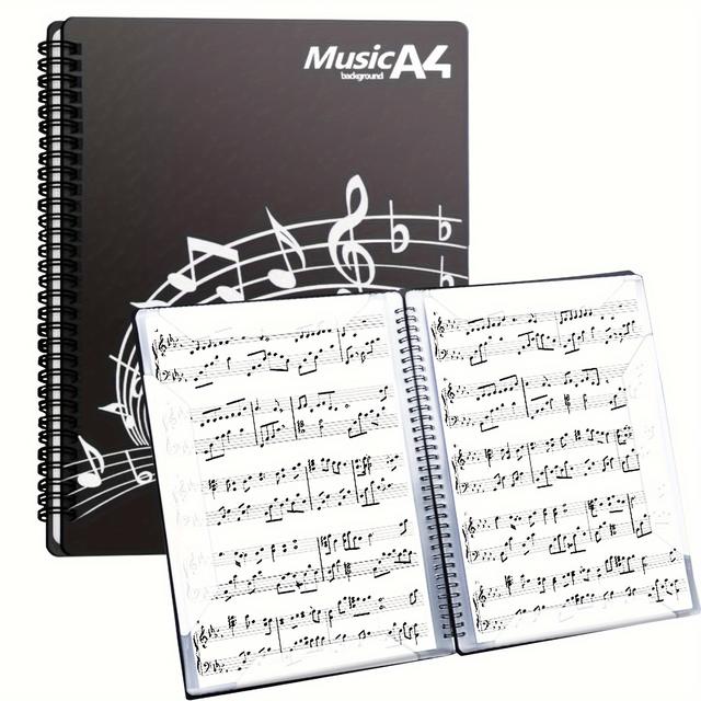 TEMU Sheet , 40 Sleeves 80 Pages Pp Material Sheet Music Binder, Direct Writing And Pages, Fits Letter Size 8..7 Inches, Suitable For Band Chorus Sheet Music Holder