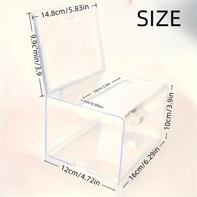 TEMU de almacenamiento acrílica con transparente, hucha de donación con cerradura para benéficos, colegios electorales en campus, etc., diseño práctico, transparente y simple, a prueba de polvo