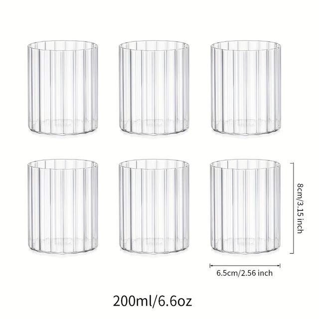 TEMU 6 Stück Kleine Gerippte Glasvasen Klare Glasvase Kerzenhalter Für Hochzeit Weihnachten Heimdekoration