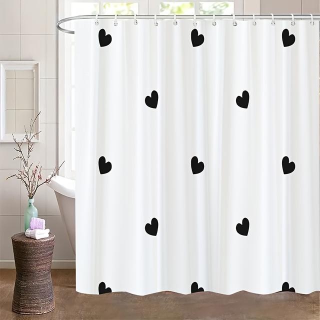 TEMU A Easy And Colorful Shower Curtain For Bathroom Decor Featuring Animals, Plants, And Leaf Patterns In A Striped Style, Perfect For Festive Decoration, Includes Installation Hooks