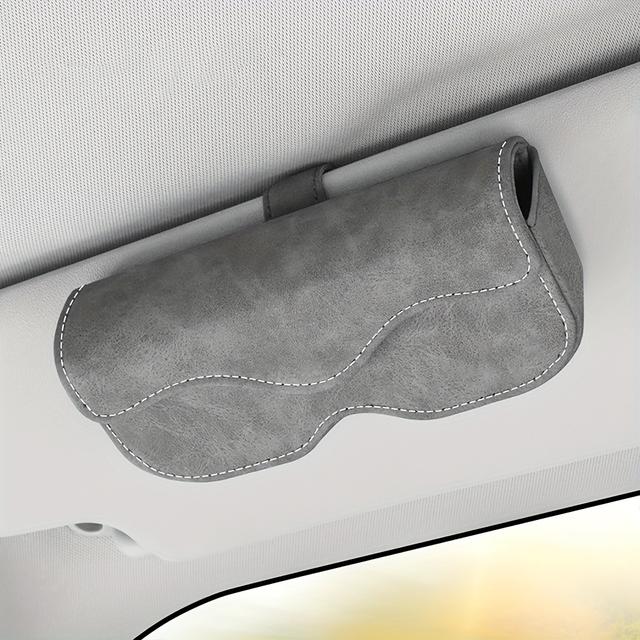 TEMU 차량용 햇빛 가리개 안경 케이스, 범용 인조 가죽 안경 홀더 보관 상자, 자석 잠금 디자인, 차량에 적합 - 대부분의 차량 모델과 호환 가능|선글라스|썬그라스