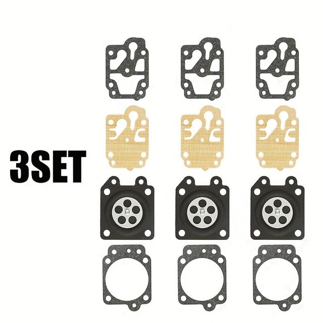 TEMU Carburetor Repair Kits Gasket 3/5set For Brushcutter Trimmers Cg260 Cg330 Cg430 Cg520 Gx35 43cc 52cc49cc 44-5 34f Chain Saw Carburetor Carburetor Gasket Repair Kit