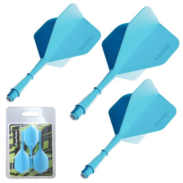 TEMU 3ksy MageRabbit 2v1 přesné tvarované letové křídla a hřídele, profesionální univerzální darts příslušenství, odolný materiál PE, obsahuje ocelové a měkké špičky - černá/modrá/zelená