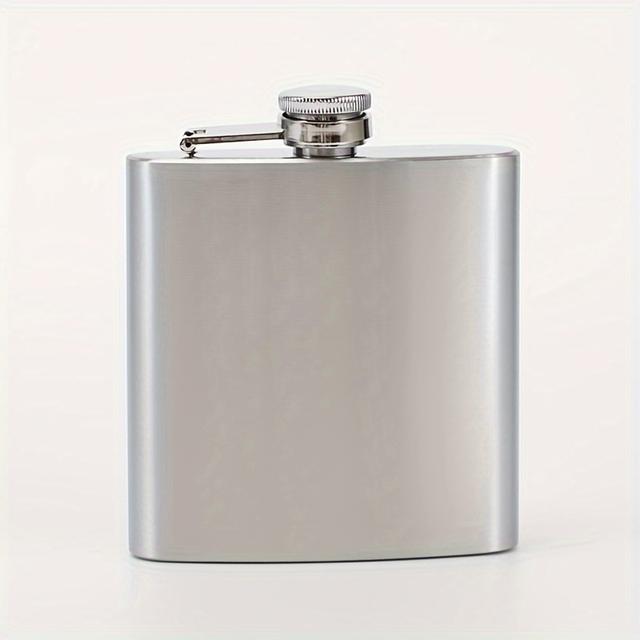 TEMU 1pc Of 7oz Outdoor Camping Stainless Steel , Portable For Carrying Liquor Or Whiskey, 7-ounce Sanded Camping Hip