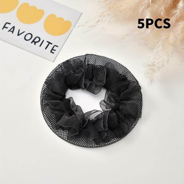 TEMU Juego de 5 Redes para el Cabello de Ballet y Patinaje para Mujeres, Elásticas y Transpirables