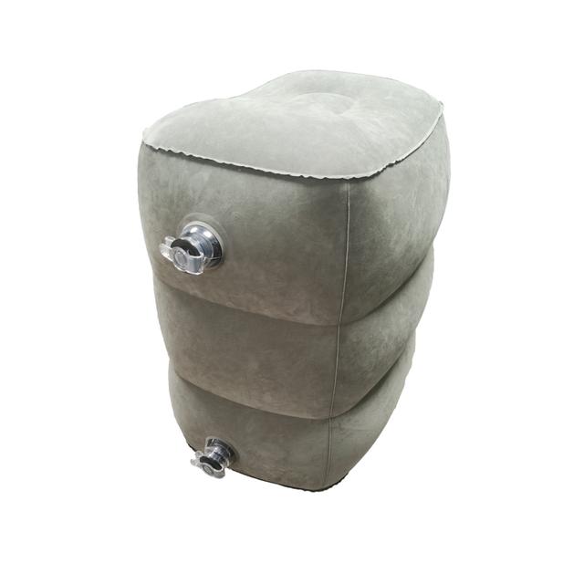 TEMU Ergonomisches Luftkissen-Fußpolster – Höhenverstellbarer, faltbarer Reisefußstützkissen mit Aufbewahrungstasche, leichtes Flanell für Zuhause, Auto, Zug & Flugzeug, Kissen für das Flugzeug