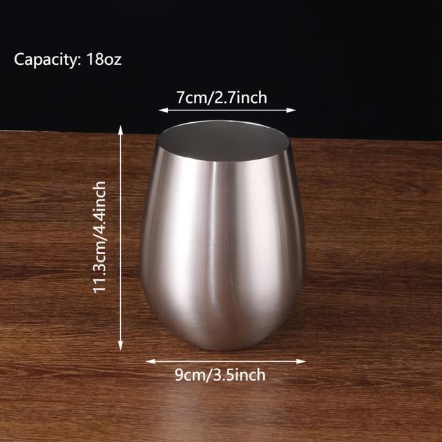 TEMU كأس إبداعي للهواء الطلق، سعة 18 أونصة، من الفولاذ المقاوم للصدأ 304 طبقة واحدة، كأس النبيذ الأحمر، كأس القهوة