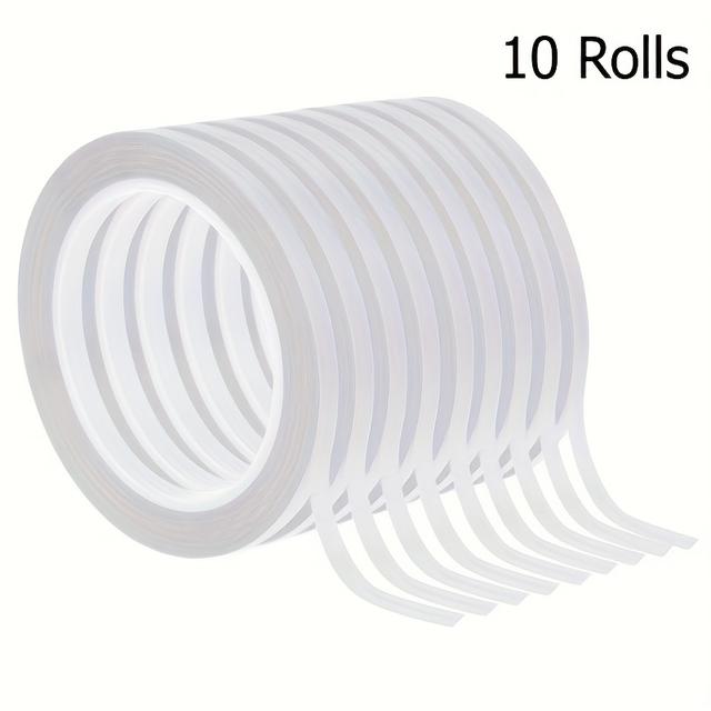 TEMU 10 Rotoli di Nastro Biadesivo | Forte Adesione, Facile da Strappare e Durevole | per Artigianato, Decorazioni per la Casa e Cancelleria per Ufficio