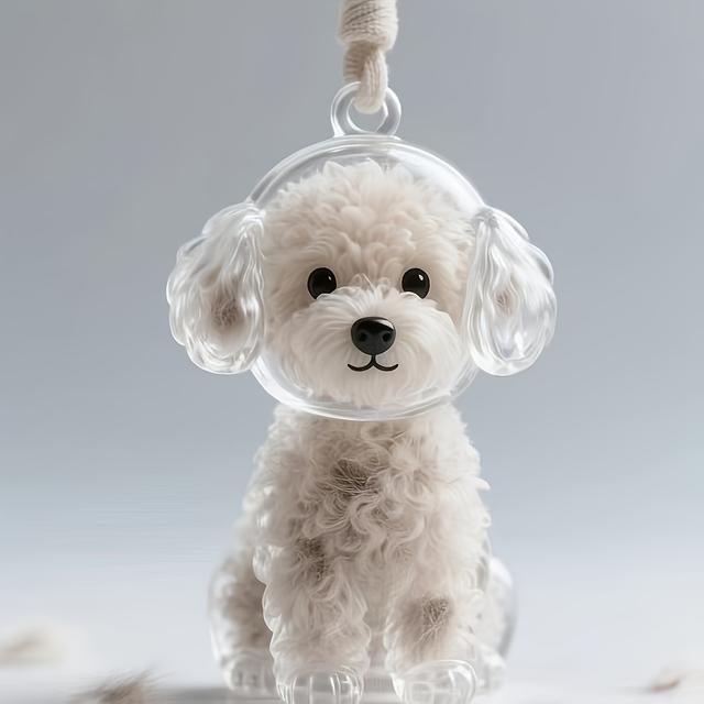 TEMU 1pc Hanging Rotating Dog Ornament | Transparent Plastic, Essential For Pet Owners, Ideal For Dog Lovers And Grieving Pet Owners, , Uncharged