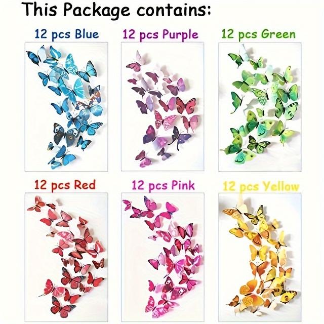 TEMU مجموعة من 72 ملصق جداري ثلاثي الأبعاد على شكل رائعة وقابل للإزالة، مثالية لديكور المنزل. مثالية لتزيين غرفة معيشتك، أو خلفية التلفزيون، أو منطقة المعيشة، متوفرة بـ 6 ألوان مختلفة