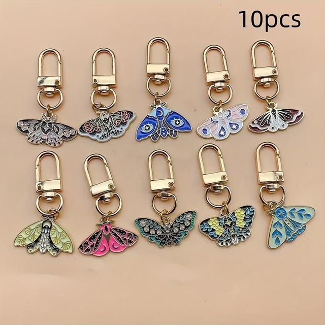 TEMU 10 db-os ötvözet zománc lepke pillangó kulcstartó készlet - divatos bájos kulcskarikák autókulcsokhoz, hátizsákokhoz és pénztárcákhoz