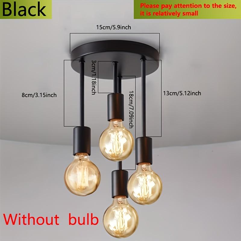 TEMU 1pc Black 4-light Ceiling Light Pendant, Modern Artificial Satellite Design, E27 Bulb Base, Bedroom, Kitchen, Living Room, Corridor Halloween And Christmas Lighting (without Bulbs)
