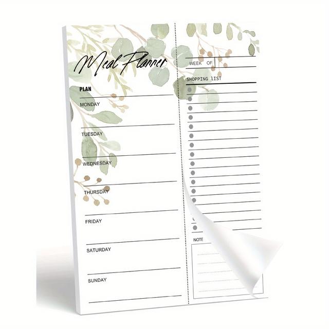 TEMU Weekly Meal Planner And Grocery List Magnetic Notepad 6x9inch Meal Planning Pad With Tear Off Shopping List Plan Weekly Menu Food For Weight Loss Or Dinner List For Family