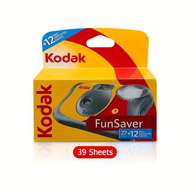 TEMU Classic 1pc Original Kodak Single Use Camera With Flash Disposable Point-and-point Film Cameras 39 Sheets