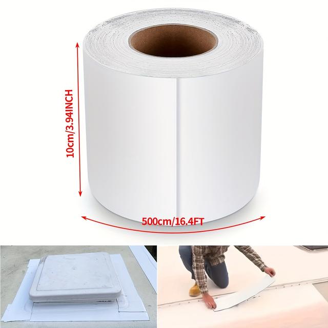 TEMU Hochleistungs-Dachreparaturband - Strapazierfähiger Butylkautschuk | Flexibles Dichtungsband für Wohnmobile, und Zuhause | Langlebige Haftung, geeignet für Kunststoff- und Steinoberflächen