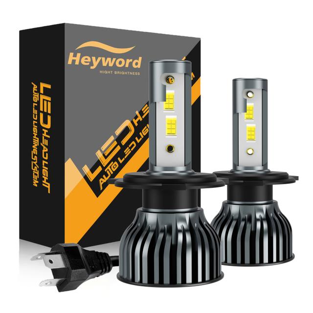 TEMU 2 ks LED žárovky do auta H4 H7 H11 9005 9006 H1, 6000K, 12V, světlomety