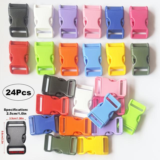 TEMU 24pcs Mixed Color Plastic , Release , Slider Parachute , Suitable For Diy Backpack Luggage Belt, Parachute Belt, Outdoor Pet Collar Belt, Webbing Bag, Backpack Sewing Accessories (4 Sizes)