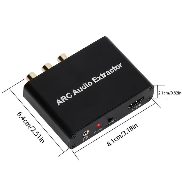 TEMU Hdtv Arc Audio Extractor Converter, 192khz Arc Audio Extractor Dac Converter, Digital To Analog Audio Converter, Optical Hdtv Arc To Optical/coaxial .5mm Tv Jack (arc Input)