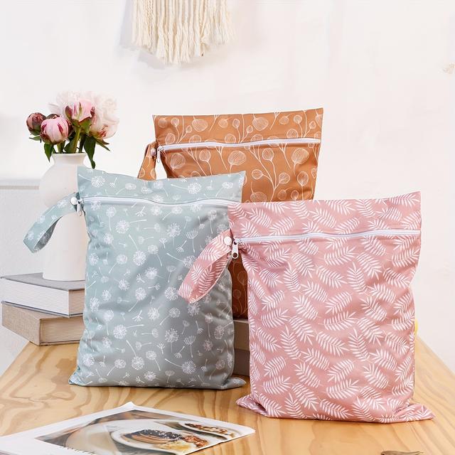 TEMU 3 Pack Travel Organizer Wet Dry Bags For Diapers&breast Pump Parts, Reusable Wet Bag Beach Pool Gym Bag Stroller Yoga Toiletries Daycare Organizer