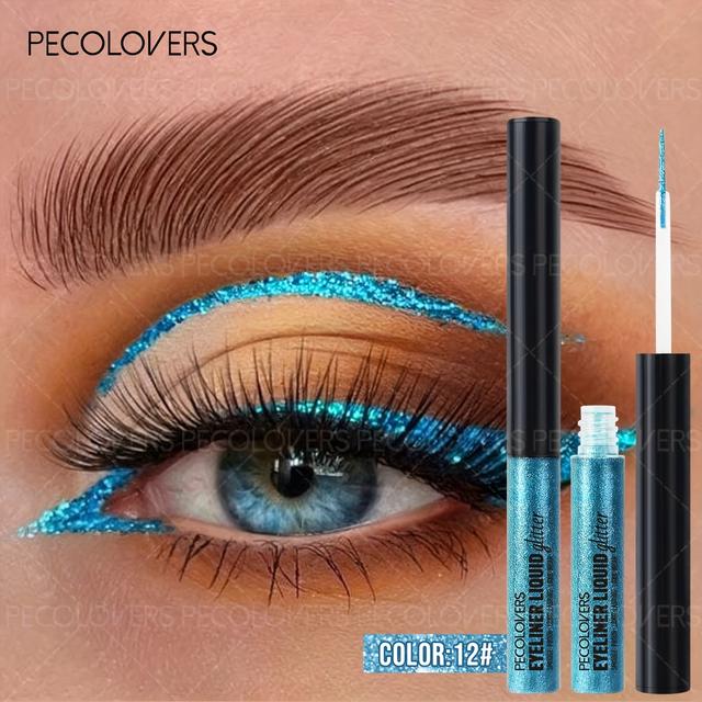 TEMU 1 stuk Glitter Poeder Eyeliner, Glitter Eyeliner, Geschikt voor Alle Feestelijke Make-up, Meerkleurige Keuze, Oogcosmetica