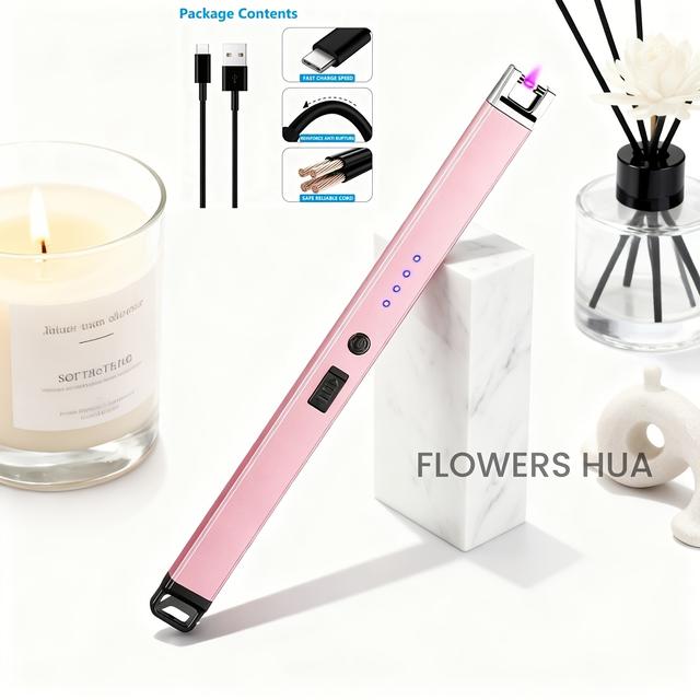 TEMU Arc Windproof Flameless Usb Lighter With Safety Lock, Suitable For Candles, Bbq, Camping, Gas Stove, Kitchen Ignition Gun, Ignition Stick