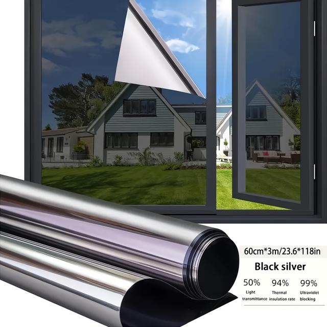 TEMU Roll Privacy Window Film, 23.6*118 Inches, , Protection, Vision, Stick-on, Suitable For Office, House Camping, Home Bathroom, Bedroom - Privacy Enhancement, Home Decor
