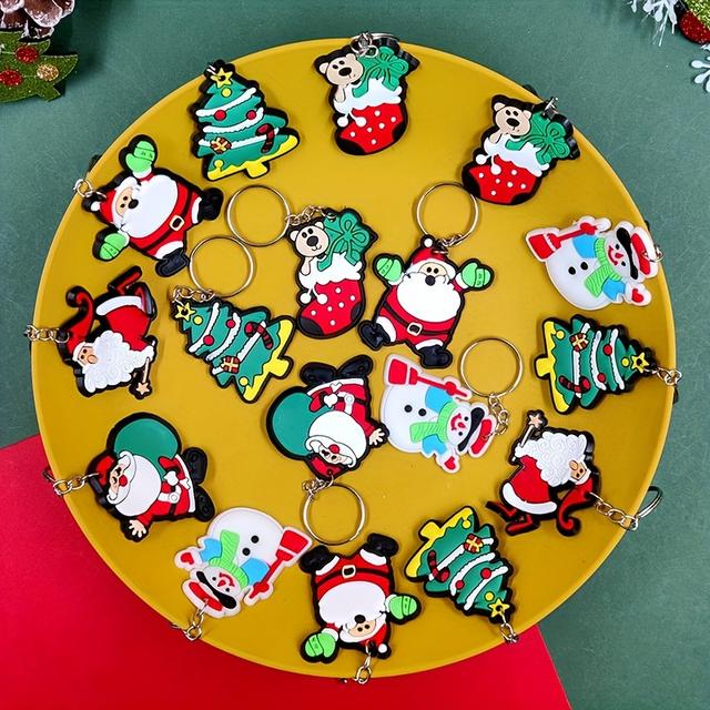 TEMU 48pcs New Christmas Keychain Pendants, Creative Christmas Key Rings, Small Gifts Featuring Santa Claus And Christmas Trees