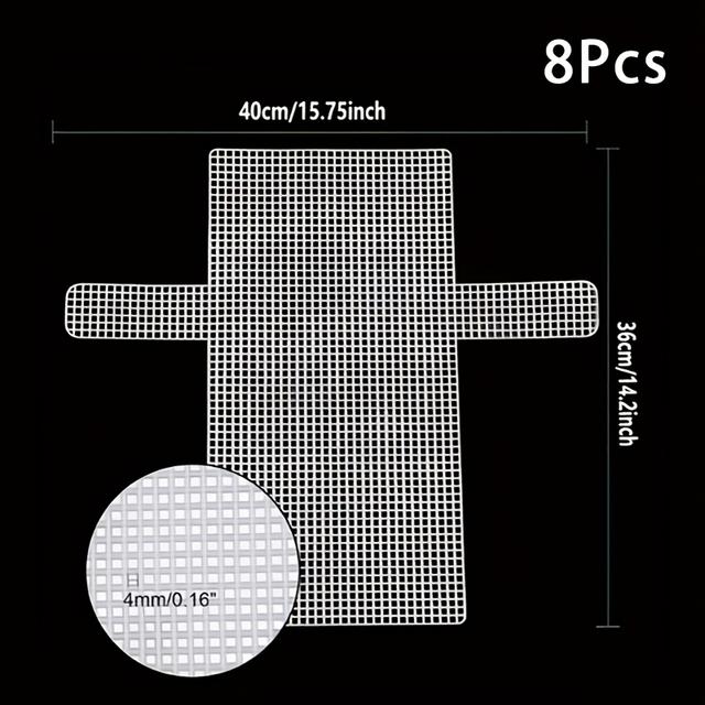 TEMU 8pcs Of Plastic Mesh Components For Bag Bottom , Suitable For Weaving Projects, Measuring 40cm/15.75in X 36cm/14.2in, With A 4mm/0.16in Grid, Ideal For All , Crafts, And Projects