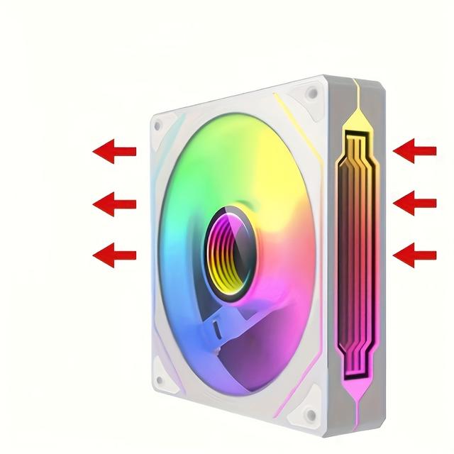 TEMU Light-synchronized Chassis Cooling Silent Fan, Computer Fan With Light Synchronization And Argb Lighting, Air-cooling Fan