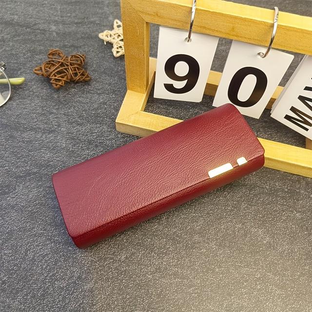 TEMU A New Stylish Glasses Case Portable, Pressure-resistant, And Has Feel, Suitable For Male And Female Students. It Features A , Made Of High-capacity Faux Leather, Perfect For Luxury Use