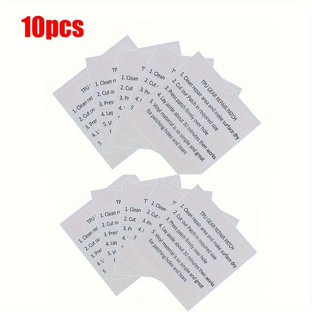 TEMU 10 pezzi TPU Autoadesivo Nylon Patch Impermeabile Sticker Tessuto Impermeabile Ombrello Nastro Riparazione