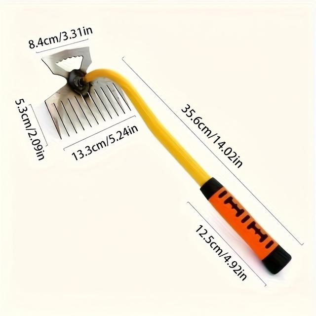 TEMU أداة جديدة لإزالة الأعشاب: مشط إزالة الأعشاب من فولاذ المنغنيز للحديقة والمزرعة وتفكيك التربة مع مجرفة الخضروات