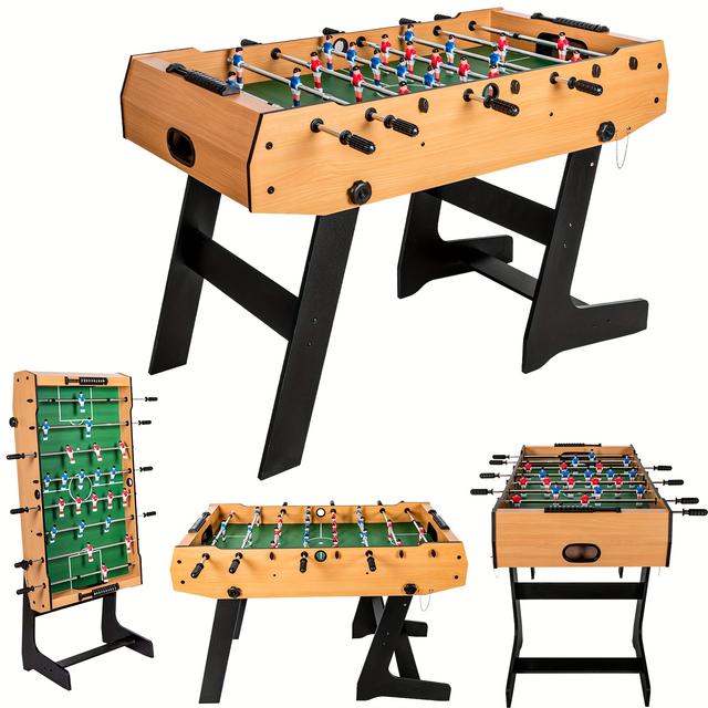 TEMU HLC Tavolo da Calcio Pieghevole 4FT Foosball Tavolo da Gioco Indoor con Palo Retrattile Divertimento Sportivo per Famiglie