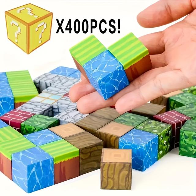 TEMU 50-400 Stück Magnetische Bausteine STEM-Spielzeug geeignet für &, Magnetblöcke mit bunten Magnetquadraten, kreatives Lernspielzeug als Geschenk für &, Geburtstagsfeier oder Zubehör