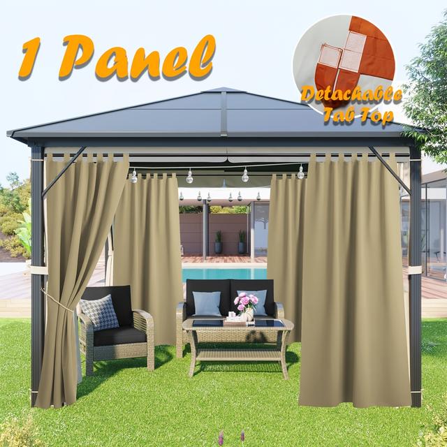 TEMU Afneembare Buiten Gordijn met Labels, voor Gemakkelijk Ophangen en Verwijderen, Buiten Gordijnen voor Veranda/Gazebo/Balkon Decoratie