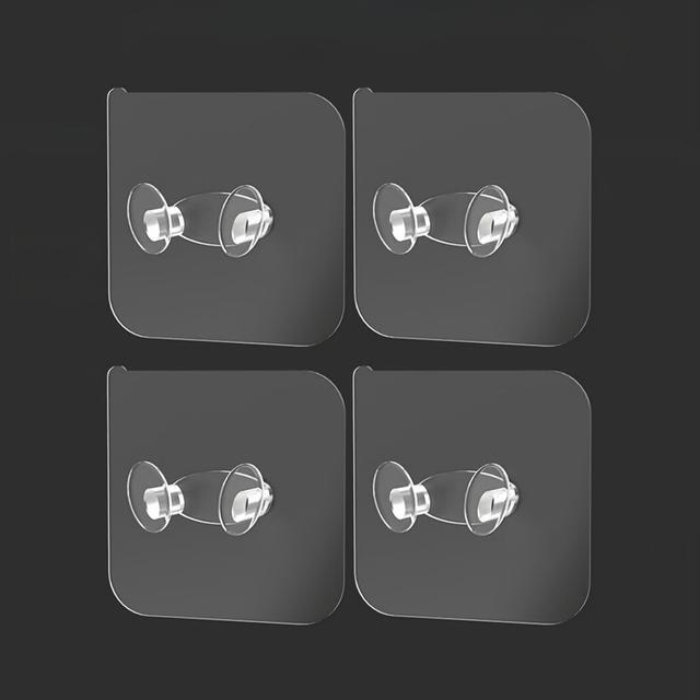 TEMU 4-pack Self-adhesive Cable Management Hooks, Plastic Wall Mount Plug Organizer, No-drill Cord Holder For Bathroom, Toothbrush Rack, Storage, Wall Hanging Accessories, Utility Hooks