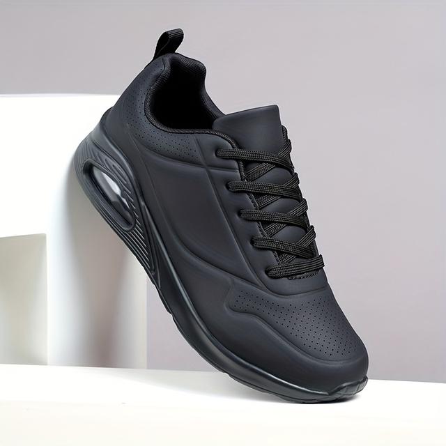 TEMU Heren Lichtgewicht Ademende Lengteverhogende Luchtkussen Sneakers met Ronde , Vier Seizoenen, Vetersluiting, Casual Studenten Stijl, voor Buiten Hardlopen