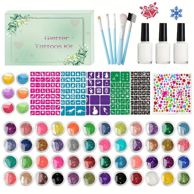 TEMU Luminous Temporary Tattoo Set:-very Suitable For Holiday Parties, Halloween, Christmas ! Easy To And Remove