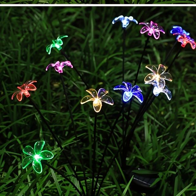 TEMU Led 6l Recessed Solar Flower-ice Pick Light Outdoor Garden Christmas Decoration Lights Colorful And Durable Christmas Ornaments