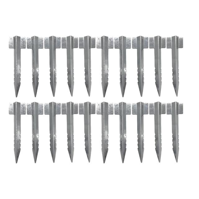 TEMU 20 Pieces(with Screws) Heavy Duty Fence Post Repair Stakes, Steel Fence Post Repair Kit With Nails, Drill, Garden Spike For Reinforcement, Ground Spike For Tilted/broken Wood Fence