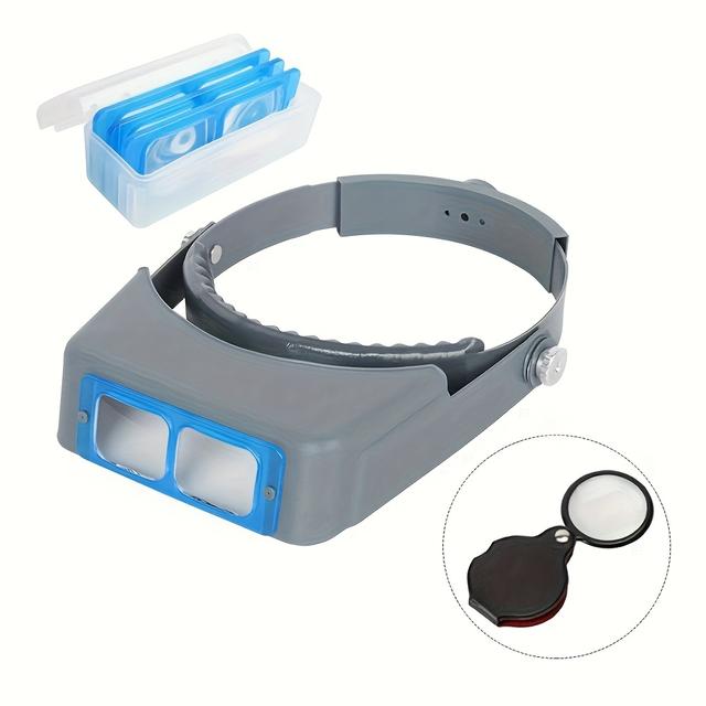 TEMU Jumelles de lecture à double objectif montées sur avec verre , jumelles de lecture à verre avec grossissement 1, 5X 2X 2, 5X 3, 5X ( batterie)