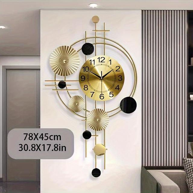 TEMU Modern Nordic Wall Clock With Large Face & - Silent Non-ticking - Minimalist Round Clock Suitable For Living Room,, Bedroom -