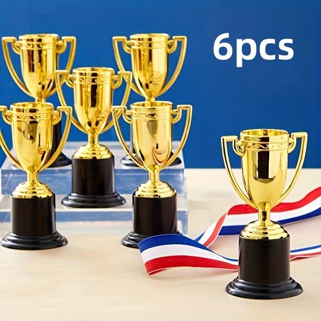 TEMU 6/12 Stück Plastik-Mini-Trophäen für Partygeschenke, Requisiten, Belohnungen, Preise, Wettbewerbe für Jugendliche und Erwachsene